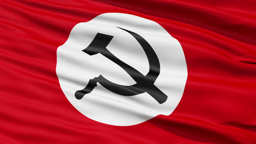 Realistic 3D detailed slow motion Union of Soviet Socialist Republics flag in
