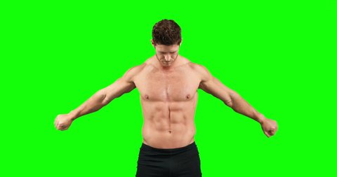 Athlete Man Runs On Green Screen Stock Footage Video (100% Royalty-free ...
