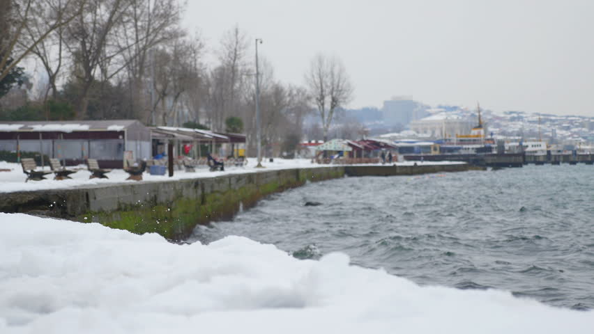 agitated sea in a winter day in the Turkish sea