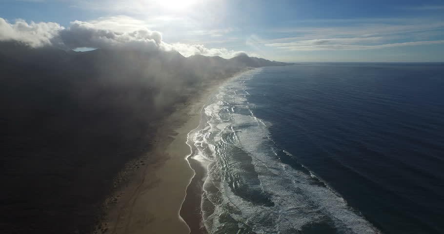 4k aerial video over a beach.