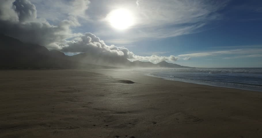 4k aerial video over a beach.