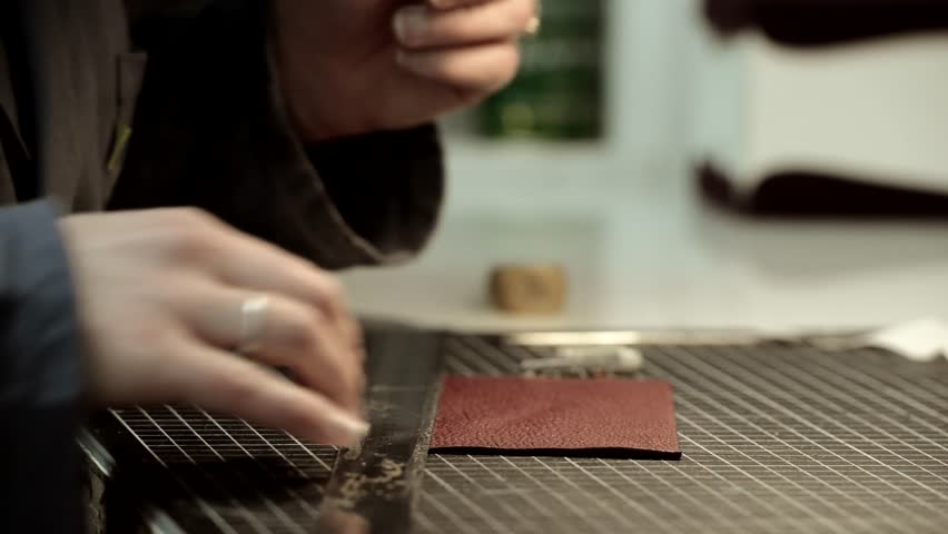Trunk Maker at work in his luxury leather workshop