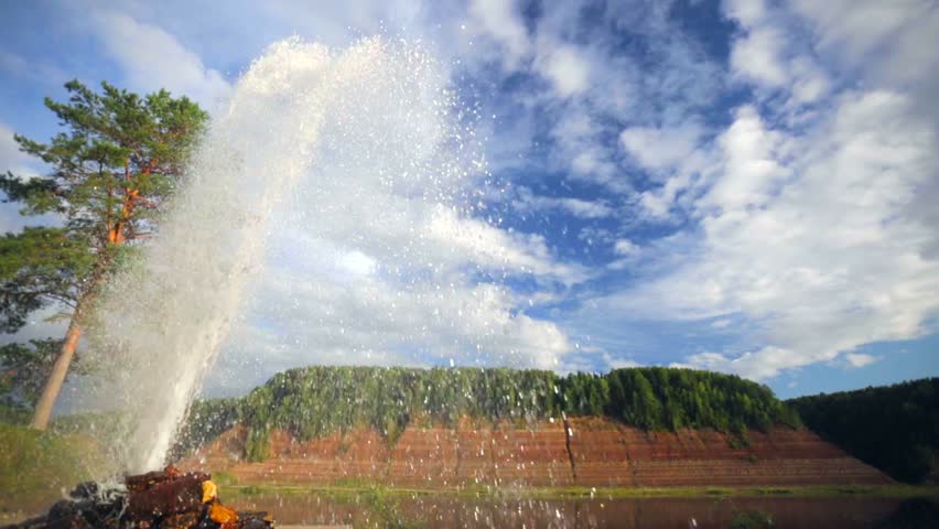 5 meters height geyser near Suhona river in Russia.