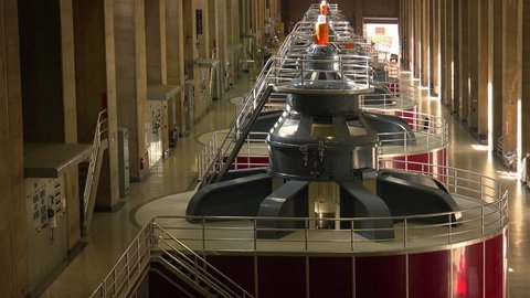 Huge Turbines Create Electricity at Hoover Dam