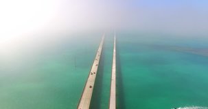 Aerial view Seven Mile bridge.Florida Keys. 