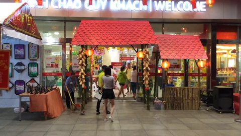 VUNG TAU, VIETNAM - FEBRUARY 5, 2016: Lotte Mart in Vung Tau city on Tet Viet holiday in sothern Vietnam 