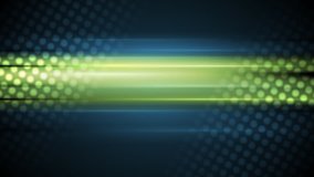 Dark glow green blue circles and stripes motion graphic design. Video animation HD 1920x1080