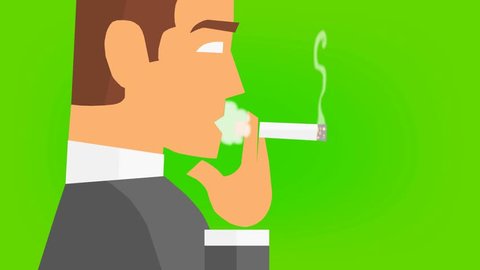 Vector Animation Smoker Smoking Cigarette Stock Footage Video (100% ...