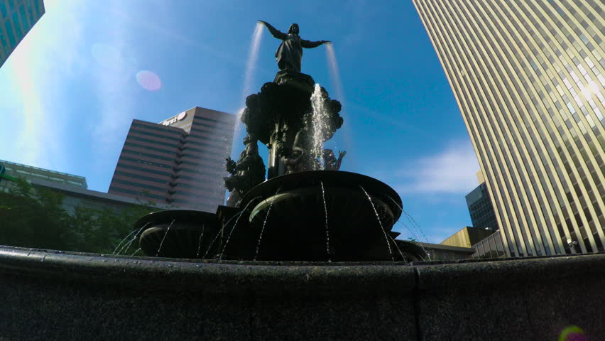 Famous Tyler Davidson Fountain at Fountain Square, downtown Cincinnati Ohio