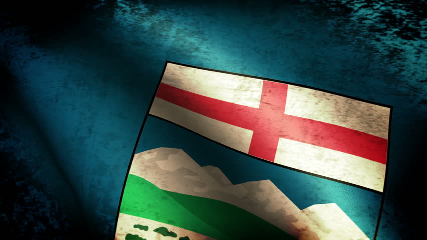 Alberta Flag Waving, grunge look