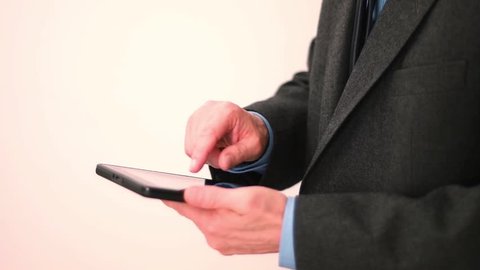 Businessman using tablet computer