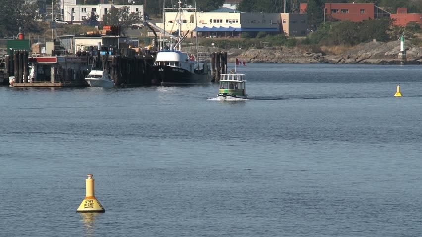 VICTORIA, CANADA - CIRCA SEPTEMBER 2010: Water taxi in harbor Victoria, British Columbia, Canada.