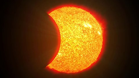 Solar eclipse sun moon planet earth space cosmic system 4k