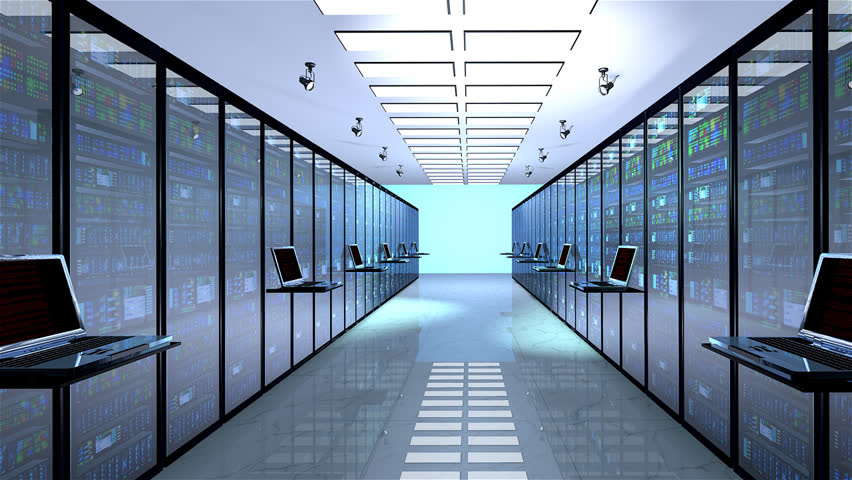 Blackout in server room. Data center server room network . 3d animation Royalty-Free Stock Footage #14790109