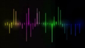 Sound Wave Music Graphics Rainbow. Computer generated abstract motion background. Perfect to use with music, backgrounds, transition and titles.