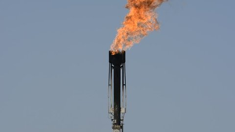 Flare stack in the oilfield- close up