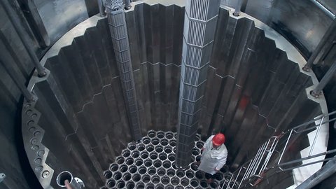 Experimental nuclear reactor. A fuel Assembly. Episode (4 shot) HD.