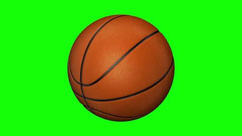 Isolated photorealistic basketball rotating on the green screen. Seamless loop. 4K Resolution (Ultra HD). More options available - check my portfolio.