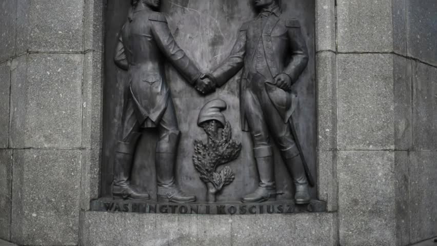 Tadeusz Kosciuszko monument on Liberty Square in Lodz. Lodz is the third-largest city in Poland. An important industrial center, city, dubbed the Polish Manchester, famous for its textile industry.