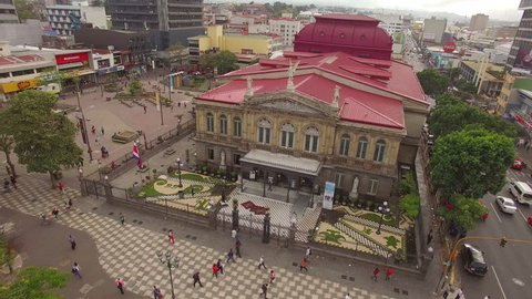 SAN JOSE, COSTA RICA - FEB 18, 2016: National Theatre of Costa Rica in San Jose, Costa Rica on Feb 18, 2016.The building is considered the finest historic building in the capital.
