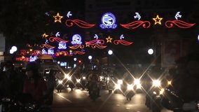 Night lights of  Nha trang - vietnamese city before New Year