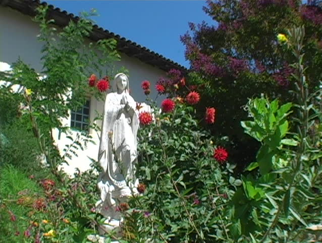 Statue of the Virgin Mary at mission San Juan Baptista.