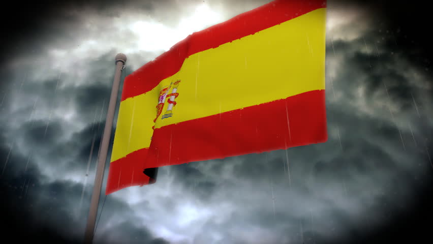 Spanish Flag 3D animation. Allegoric clip about Spain facing social/economic difficulties. Rendered in HD.