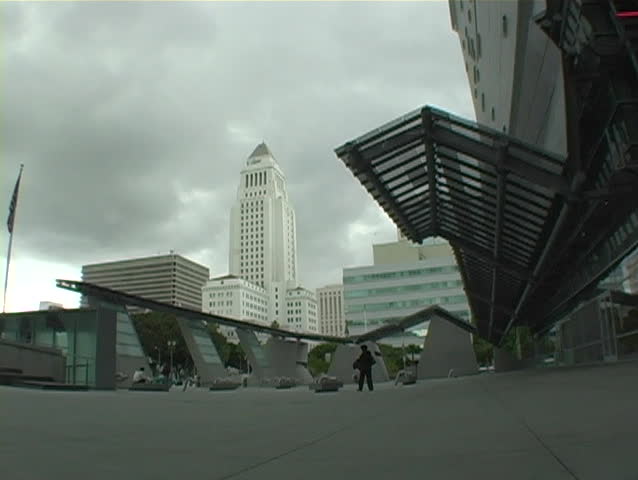 A view of the City Hall building in Los Angeles.