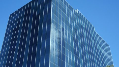 Time lapse of cloud reflections in skyscraper windows in Perth, Australia