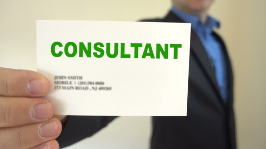 Shot of Consultant Present Business Card 