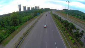 4k Video of Beautiful Sunset at Highway near Cyberjaya, Malaysia.