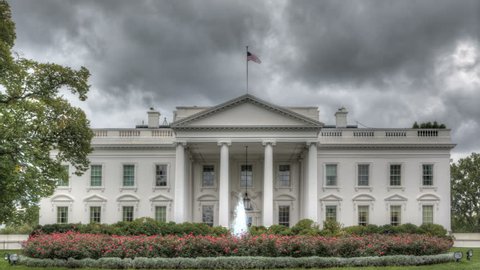 The White House with dark clouds in HDR