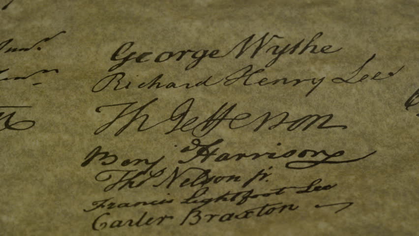 Thomas Jefferson Signature On Declaration Stock Footage Video 100 Royalty Free 14854417 Shutterstock