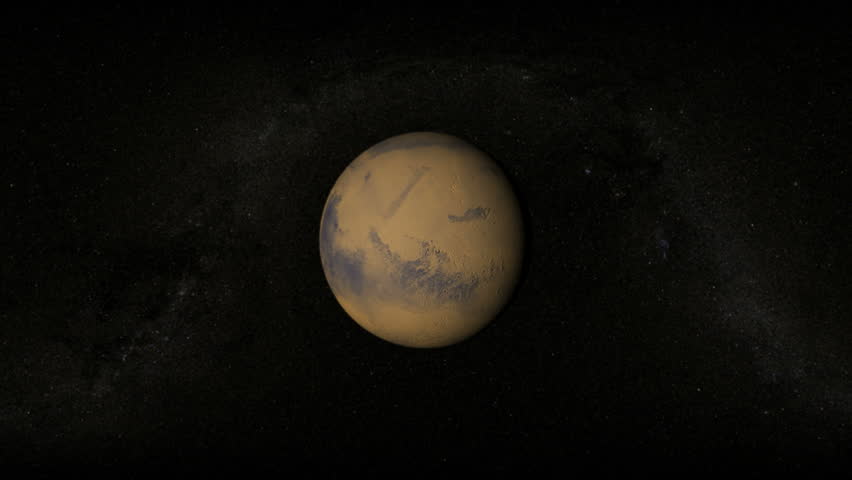 A slow zoom into the planet Mars.  High-quality detailed animation created in