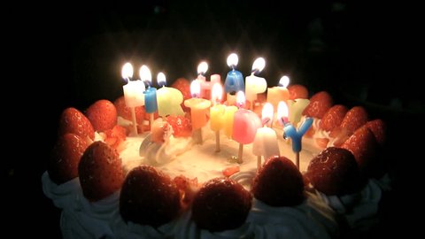 Happy Birthday Cake With Burning の動画素材 ロイヤリティフリー Shutterstock