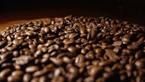 Pouring coffee beans slow motion