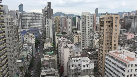 HONG KONG - 26 NOVEMBER 2015: Overview of a residential neighborhood in Kowloon in Hong Kong