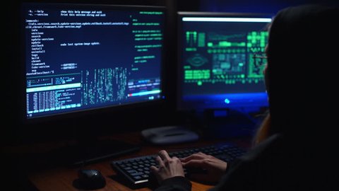 a girl hacker cracks a password