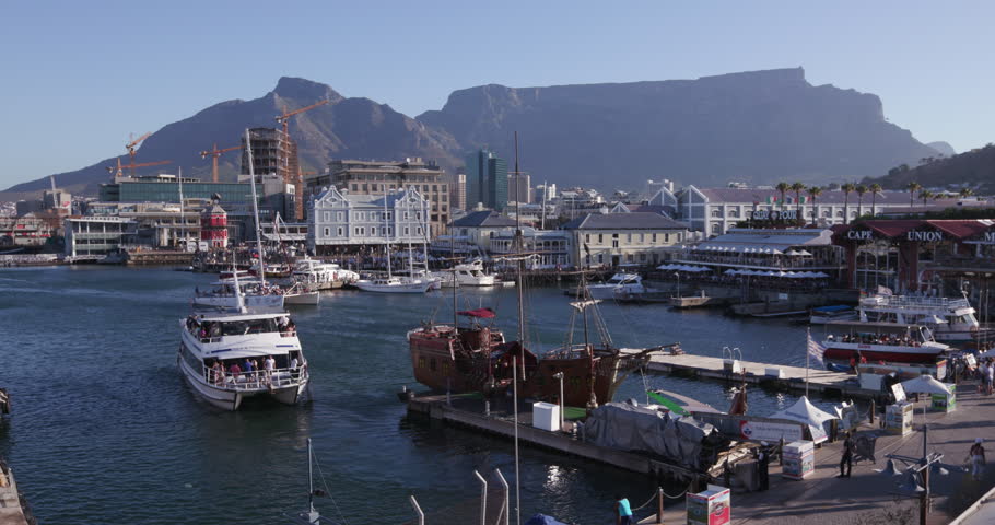 Panoramic view of the famous Victoria and Alfred waterfront Cape Town - Cape Town, Oct. 2015 | Shutterstock HD Video #14904037