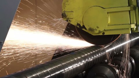 Close-Up of Grinding Heavy Industry 