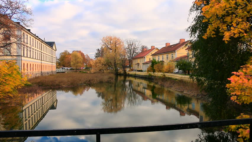 houses near river eskilstuna sweden Stock Footage Video (100% Royalty ...