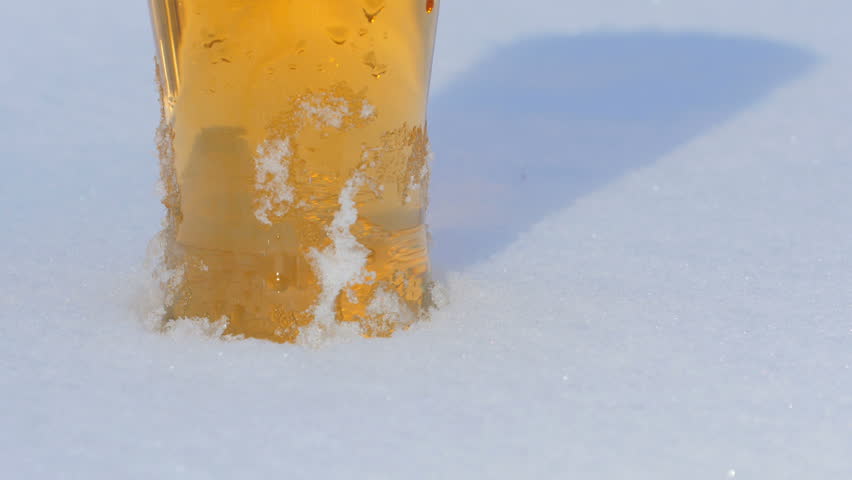 Pour the beer into fiercely cold beer mug