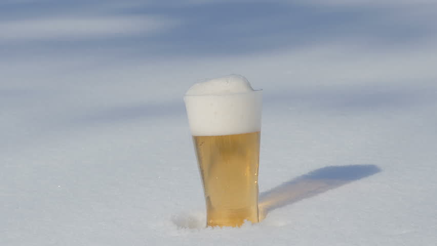 Pour the beer into fiercely cold beer mug