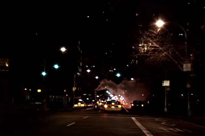 Shot of 5th ave during winter night