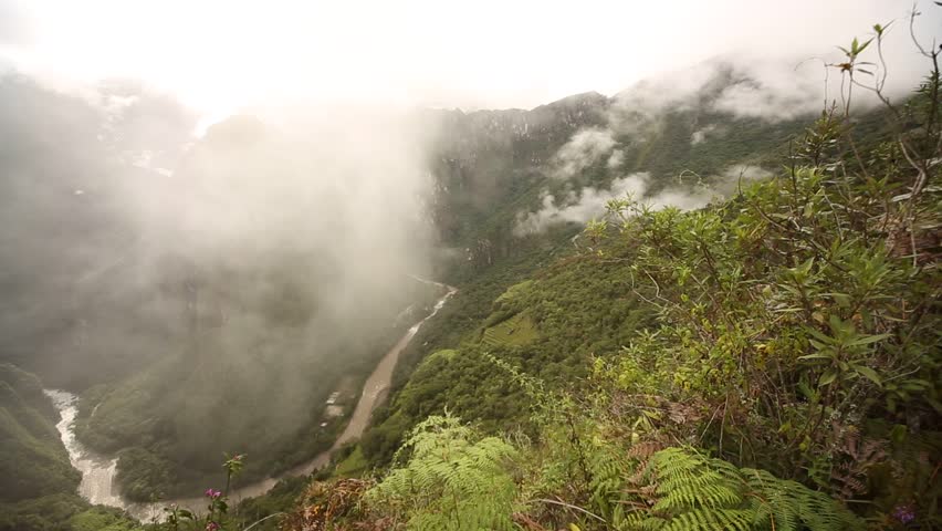 Machu Picchu PERU: View to rain forest and mountains