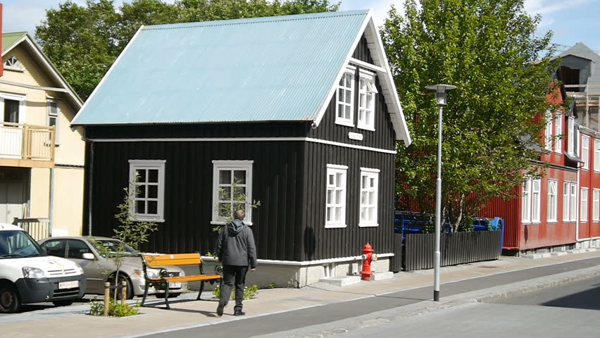 Reykjavik, Iceland, August, 28, 2014. People walking in the center of Reykjavik