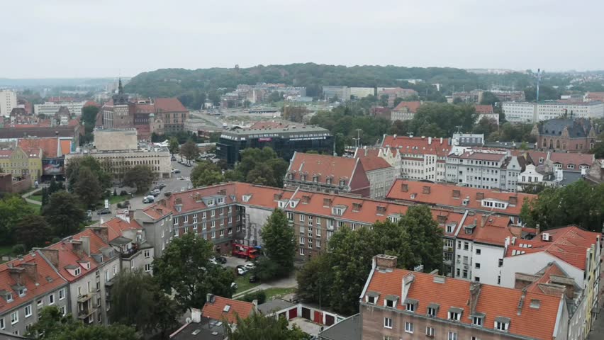 Gdansk bird-eye view. Gdansk (Danzig) is a Polish city on the Baltic coast, capital of the Pomeranian Voivodeship, principal seaport in Poland and centre of country fourth-largest metropolitan area