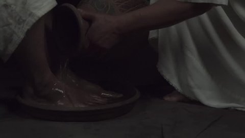 Jesus washing disciple's feet