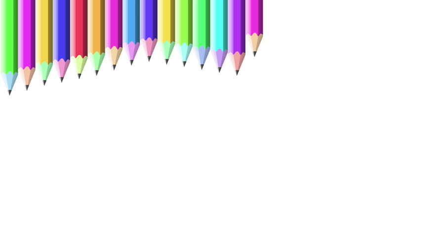 Colorful pencils frame against white