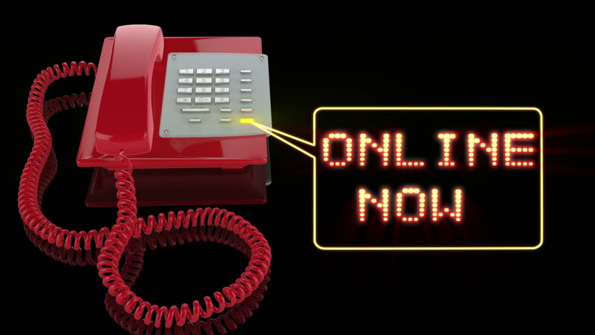 Emergency Red Phone with Online Now text